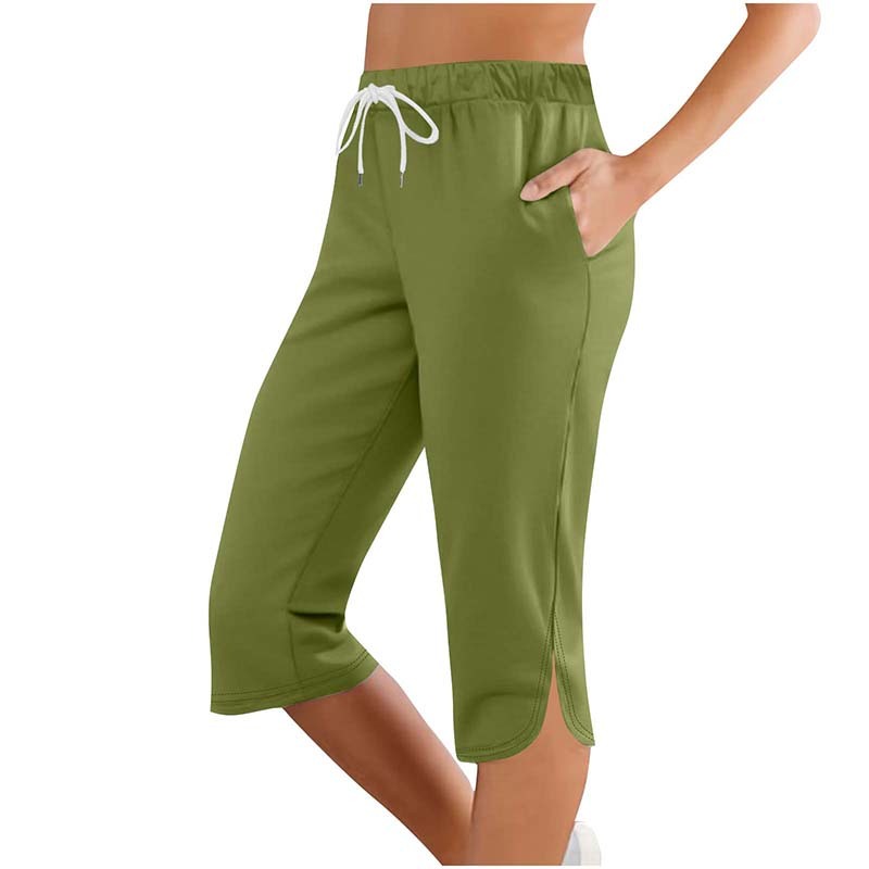 Power Hour Workout Capri Leggings with Pockets – Drawstring Lounge & Workout Pants