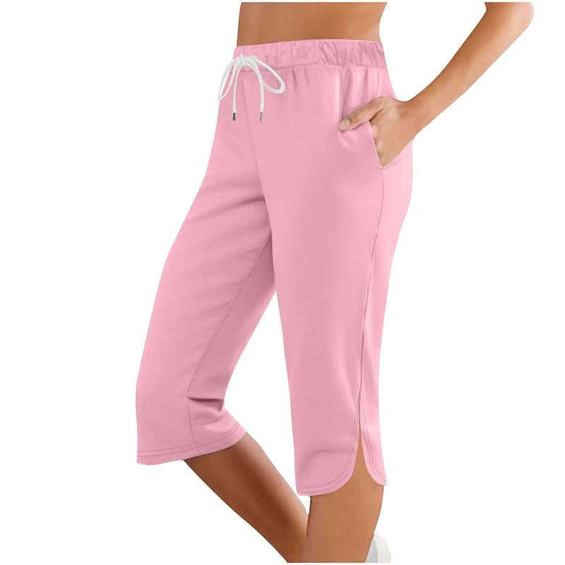 Power Hour Workout Capri Leggings with Pockets – Drawstring Lounge & Workout Pants