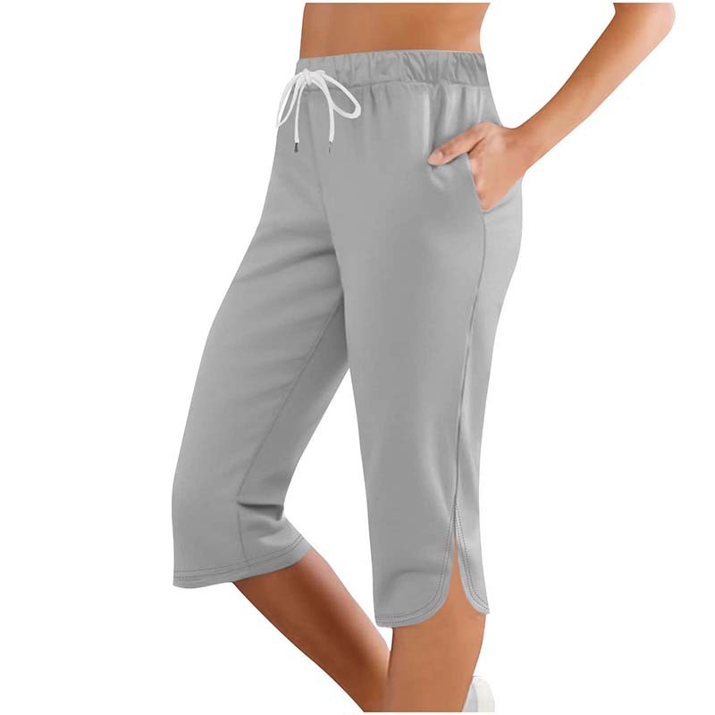 Power Hour Workout Capri Leggings with Pockets – Drawstring Lounge & Workout Pants