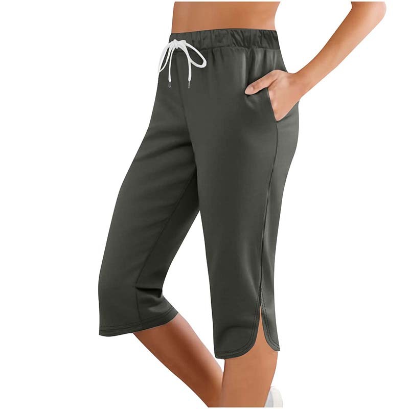 Power Hour Workout Capri Leggings with Pockets – Drawstring Lounge & Workout Pants