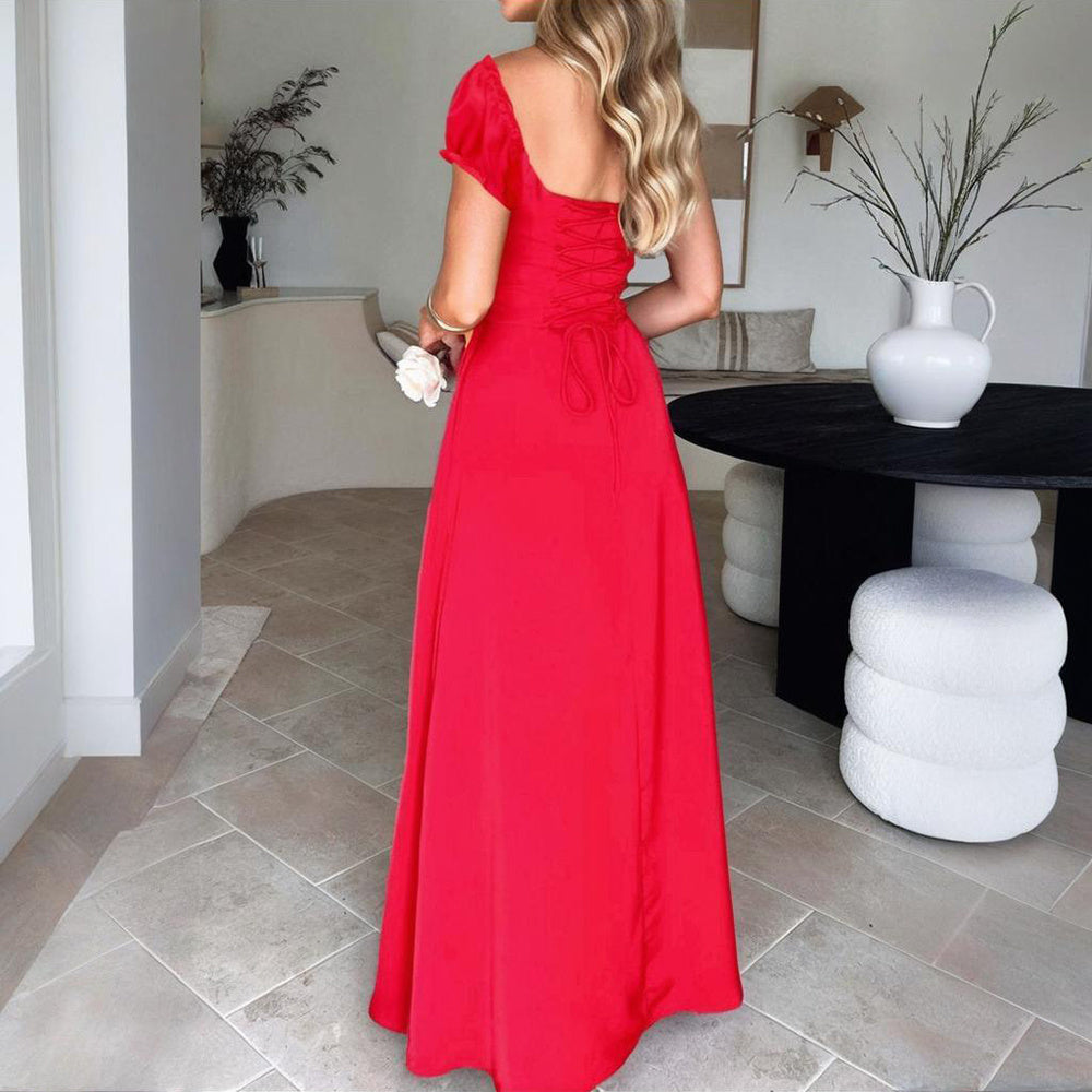 Sunset Escape Boho Backless Ruffle Maxi Dress