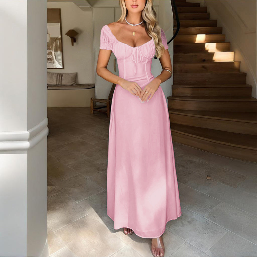 Sunset Escape Boho Backless Ruffle Maxi Dress