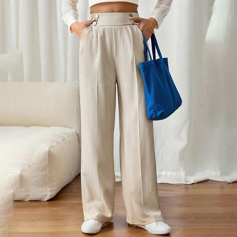 High Waist Wide Leg Trousers – Business Casual Pant with Pockets