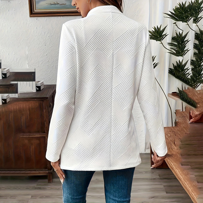 The Power Move Lapel Blazer - Textured Elegant Jacket
