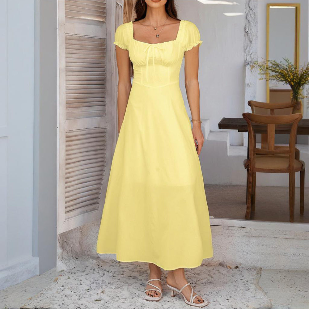 Sunset Escape Boho Backless Ruffle Maxi Dress