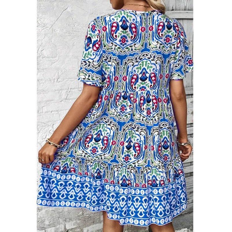 Boho Sunshine Beach Dress- Flowy Floral Summer Dress