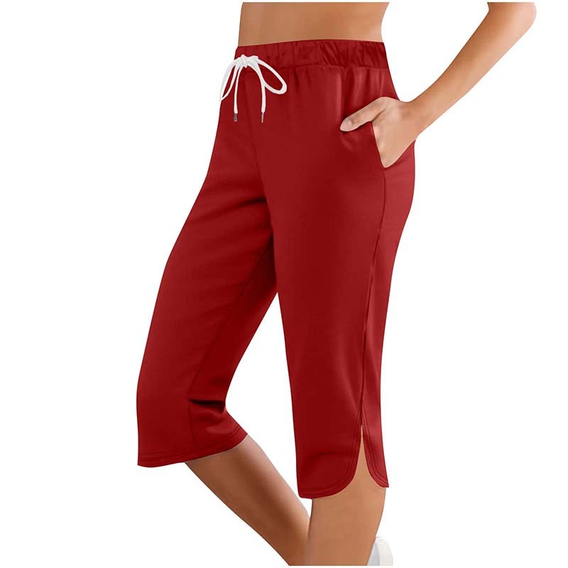 Power Hour Workout Capri Leggings with Pockets – Drawstring Lounge & Workout Pants