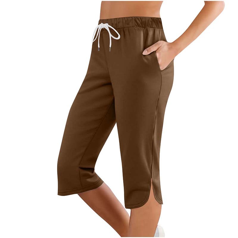 Power Hour Workout Capri Leggings with Pockets – Drawstring Lounge & Workout Pants