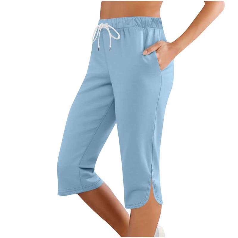 Power Hour Workout Capri Leggings with Pockets – Drawstring Lounge & Workout Pants
