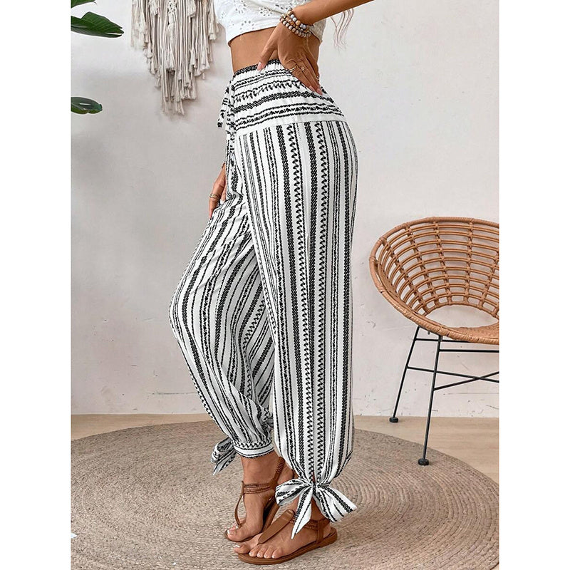 Chic & Comfy Striped Side-Slit Pants