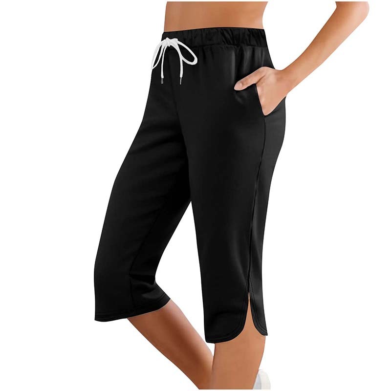 Power Hour Workout Capri Leggings with Pockets – Drawstring Lounge & Workout Pants