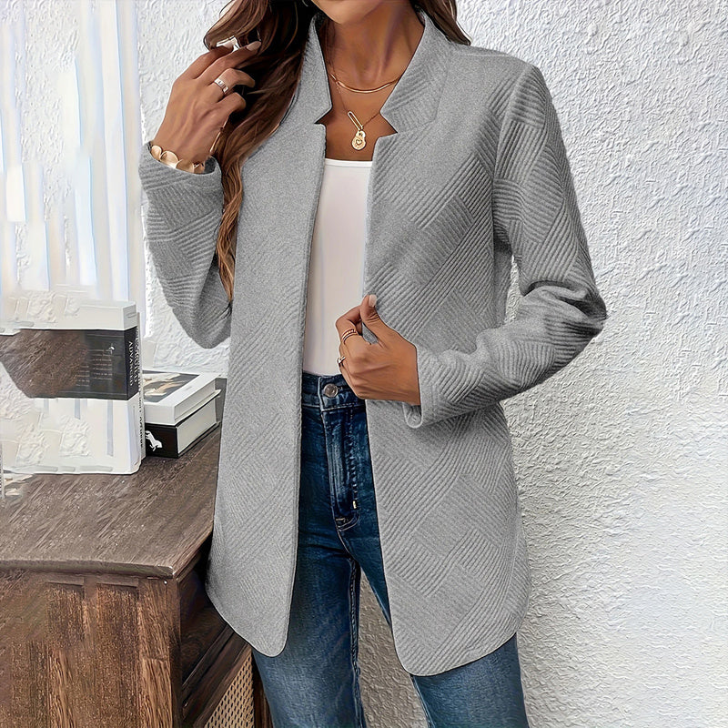The Power Move Lapel Blazer - Textured Elegant Jacket