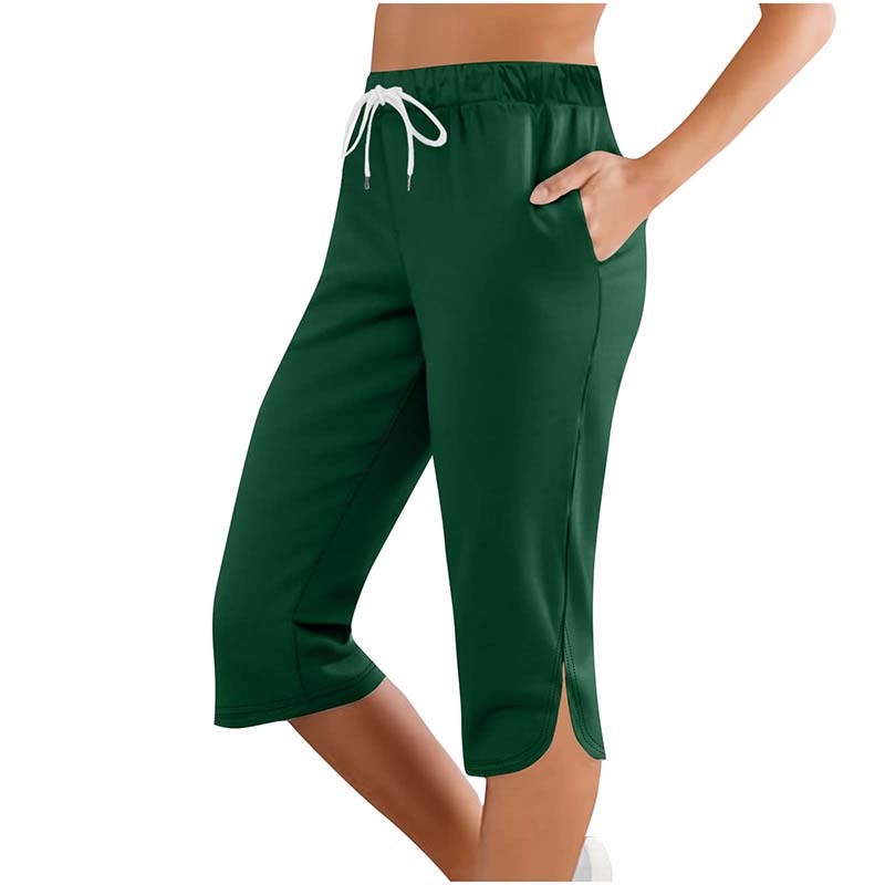 Power Hour Workout Capri Leggings with Pockets – Drawstring Lounge & Workout Pants