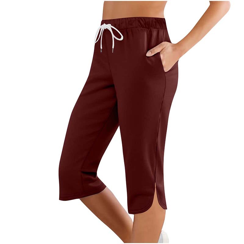 Power Hour Workout Capri Leggings with Pockets – Drawstring Lounge & Workout Pants