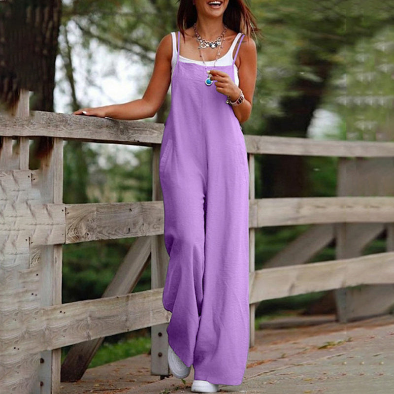 Summer Vibes Sleeveless Jumpsuit with Pockets