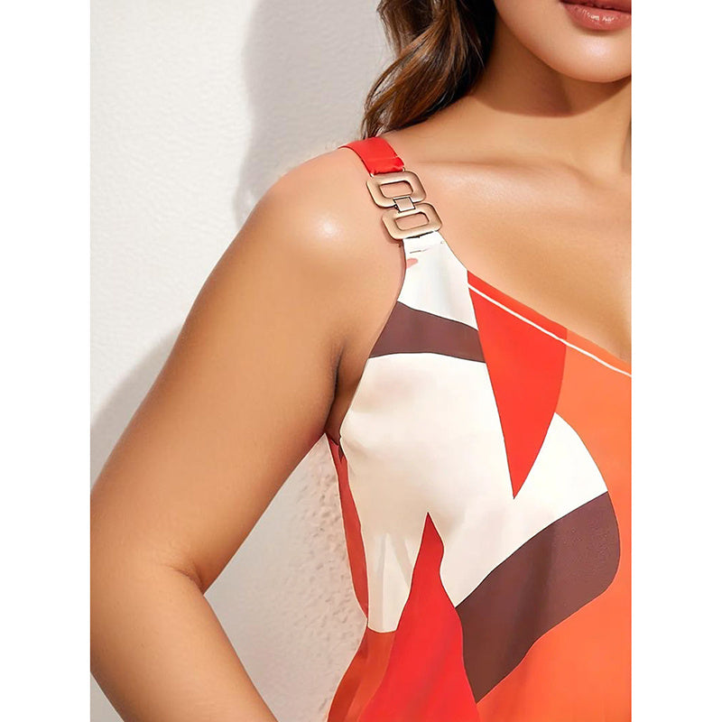 Summer Breeze V-Neck Cami – Striped Chain Strap Top