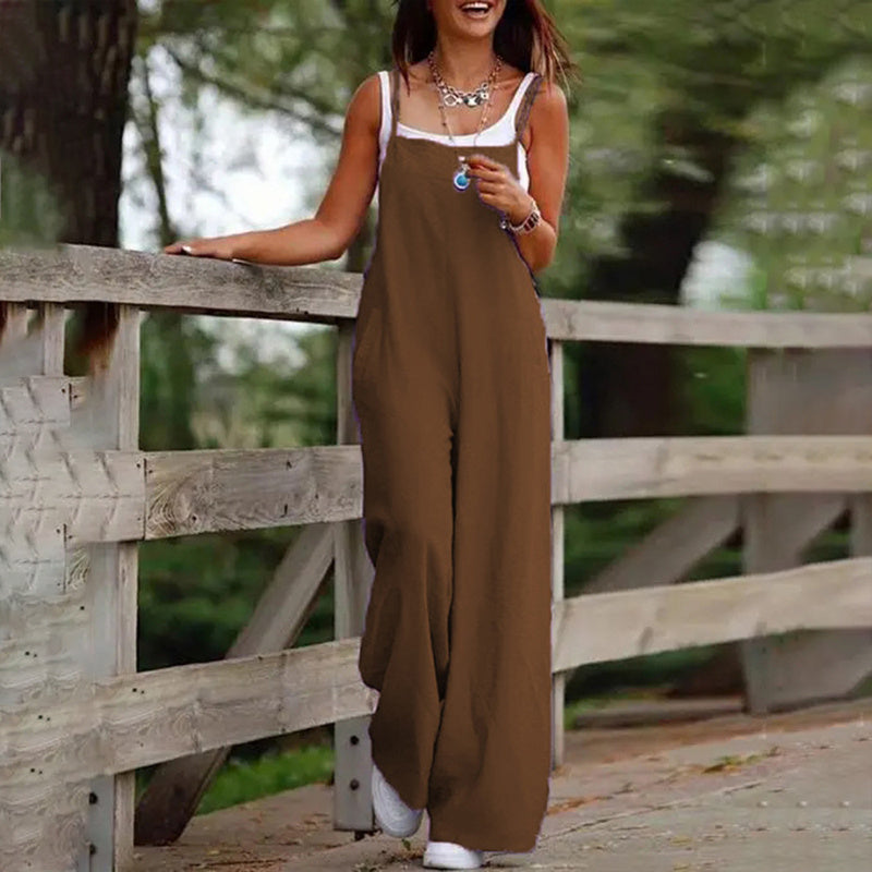 Summer Vibes Sleeveless Jumpsuit with Pockets