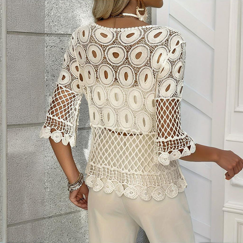 Boho Crochet Knit Top - Perfect for Beach Days