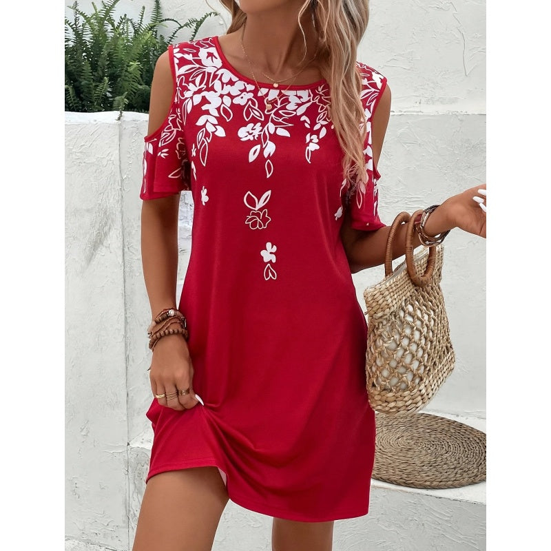Summer Escape Floral Print Dress - Beach Vacation Boho Mini Sundress