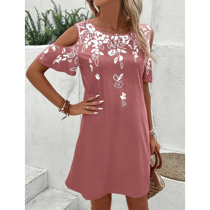Summer Escape Floral Print Dress - Beach Vacation Boho Mini Sundress