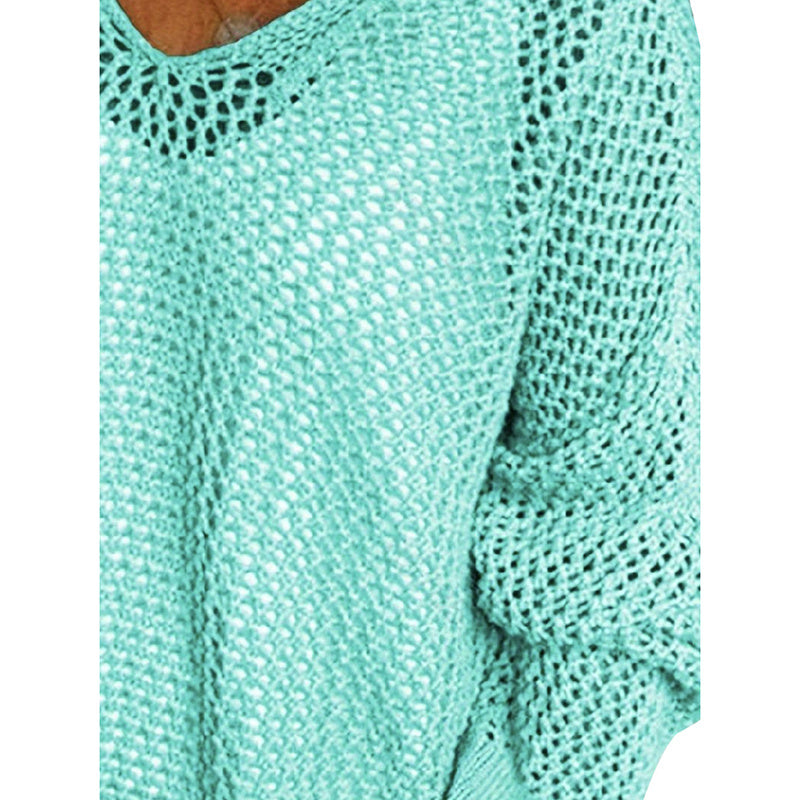Simply Cozy Knit V-Neck Sweater - Casual Long Sleeve Pullover Hoodie