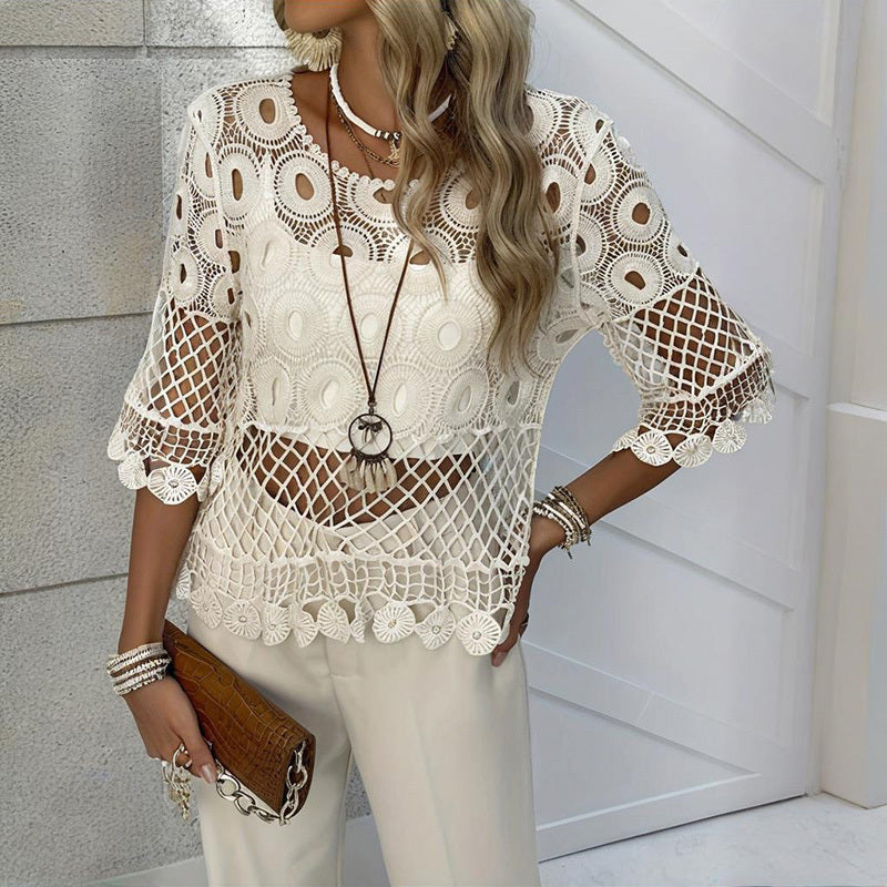 Boho Crochet Knit Top - Perfect for Beach Days