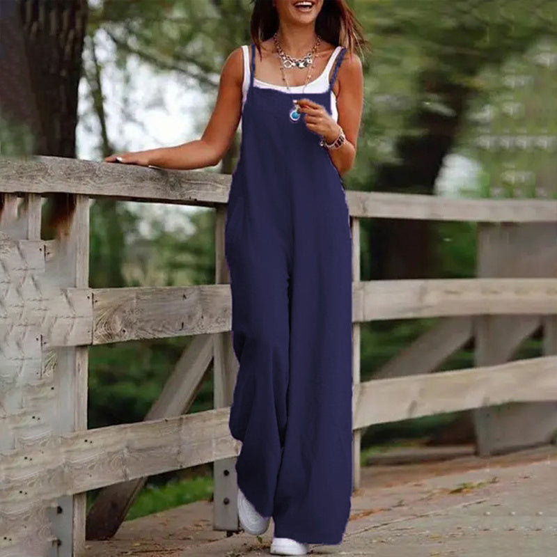 Summer Vibes Sleeveless Jumpsuit with Pockets
