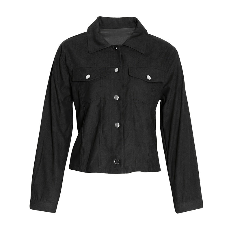 Urban Explorer Corduroy Button-Up Jacket – Casual Lightweight Coat with Flap Pockets