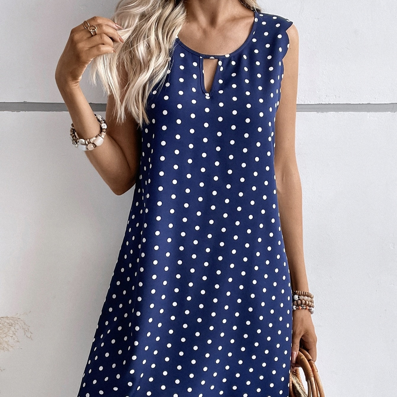 Easy Days Polka Dot Sleeveless Dress – Casual Summer Dress