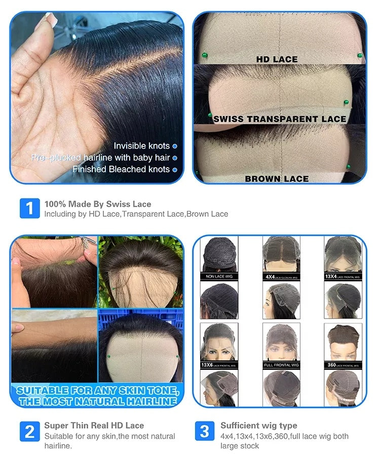 Luxury 6x4 Virgin Human Hair Lace Front Wig – 100% Raw Human Hair