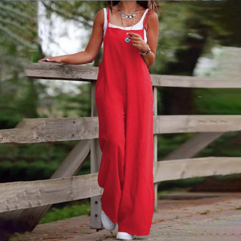 Summer Vibes Sleeveless Jumpsuit with Pockets