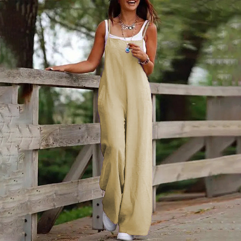 Summer Vibes Sleeveless Jumpsuit with Pockets