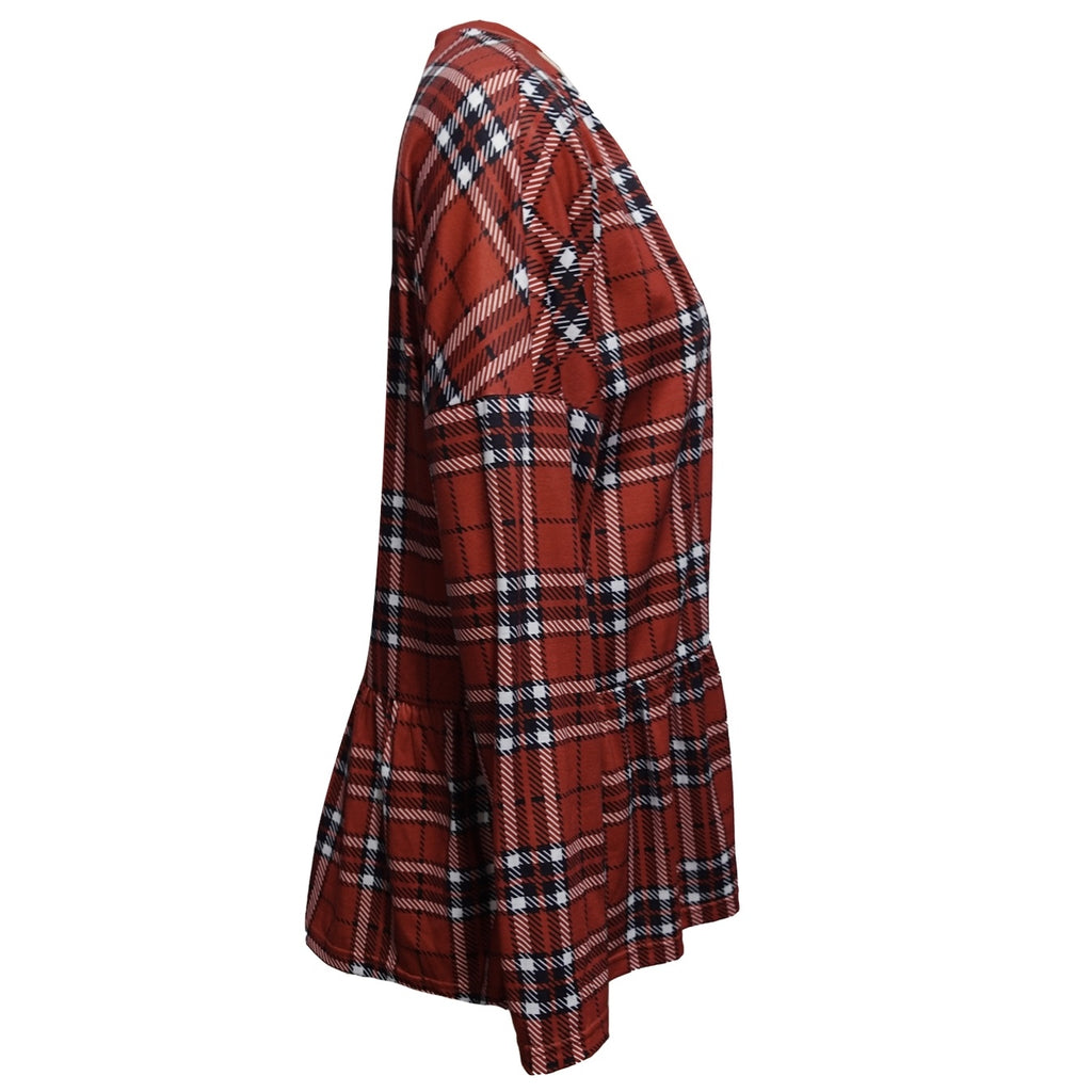 Checkered Patchwork Knit Cardigan – Fall Cozy Fit