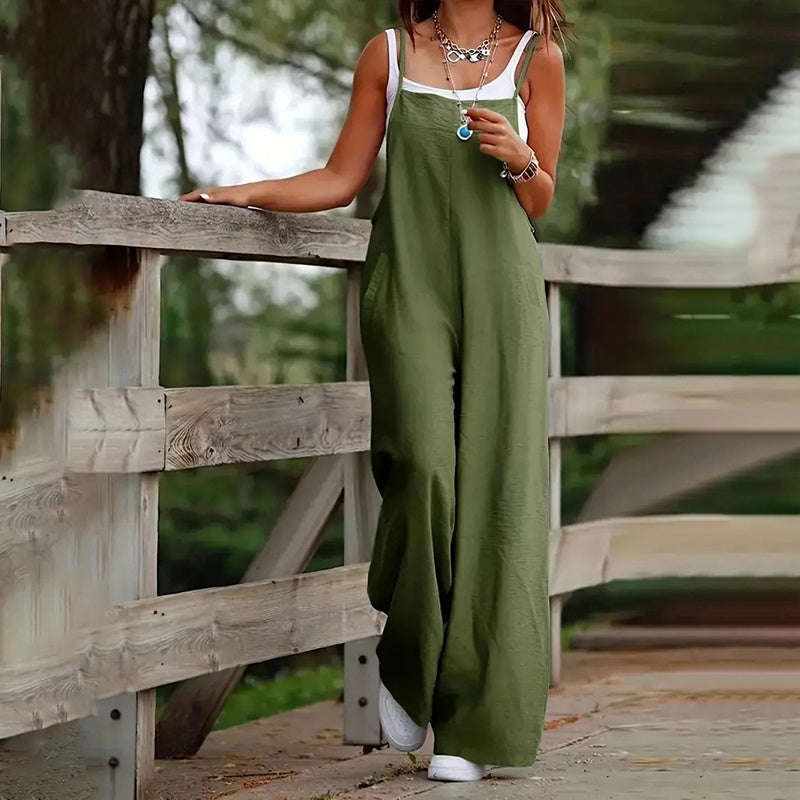 Summer Vibes Sleeveless Jumpsuit with Pockets