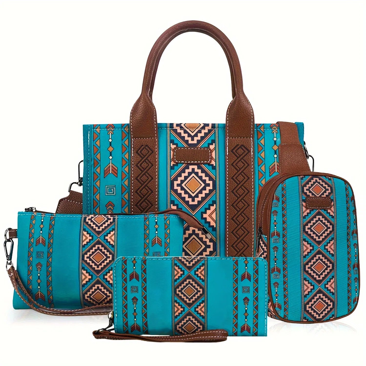 Boho Breeze 4Pcs Tote Purse Set Collection