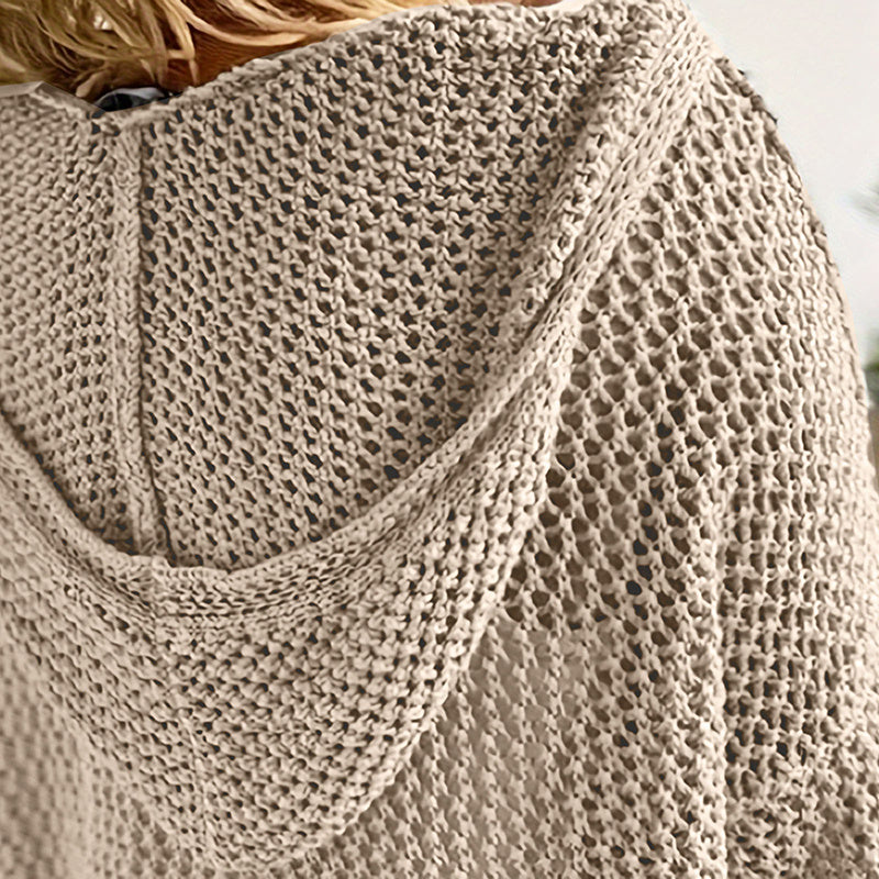 Simply Cozy Knit V-Neck Sweater - Casual Long Sleeve Pullover Hoodie