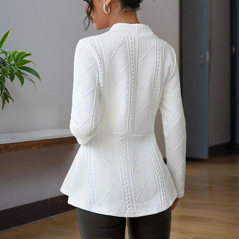 Luna Light Elegant V-Neck Long Sleeve Cardigan - Casual Spring & Fall Jacket